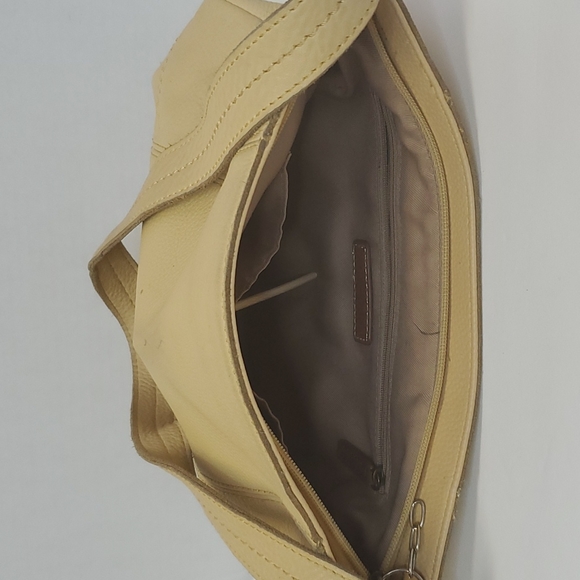 The Sak De Young Yellow Pebble Leather Hobo Shoulder Bag Top Zip - Picture 6 of 8